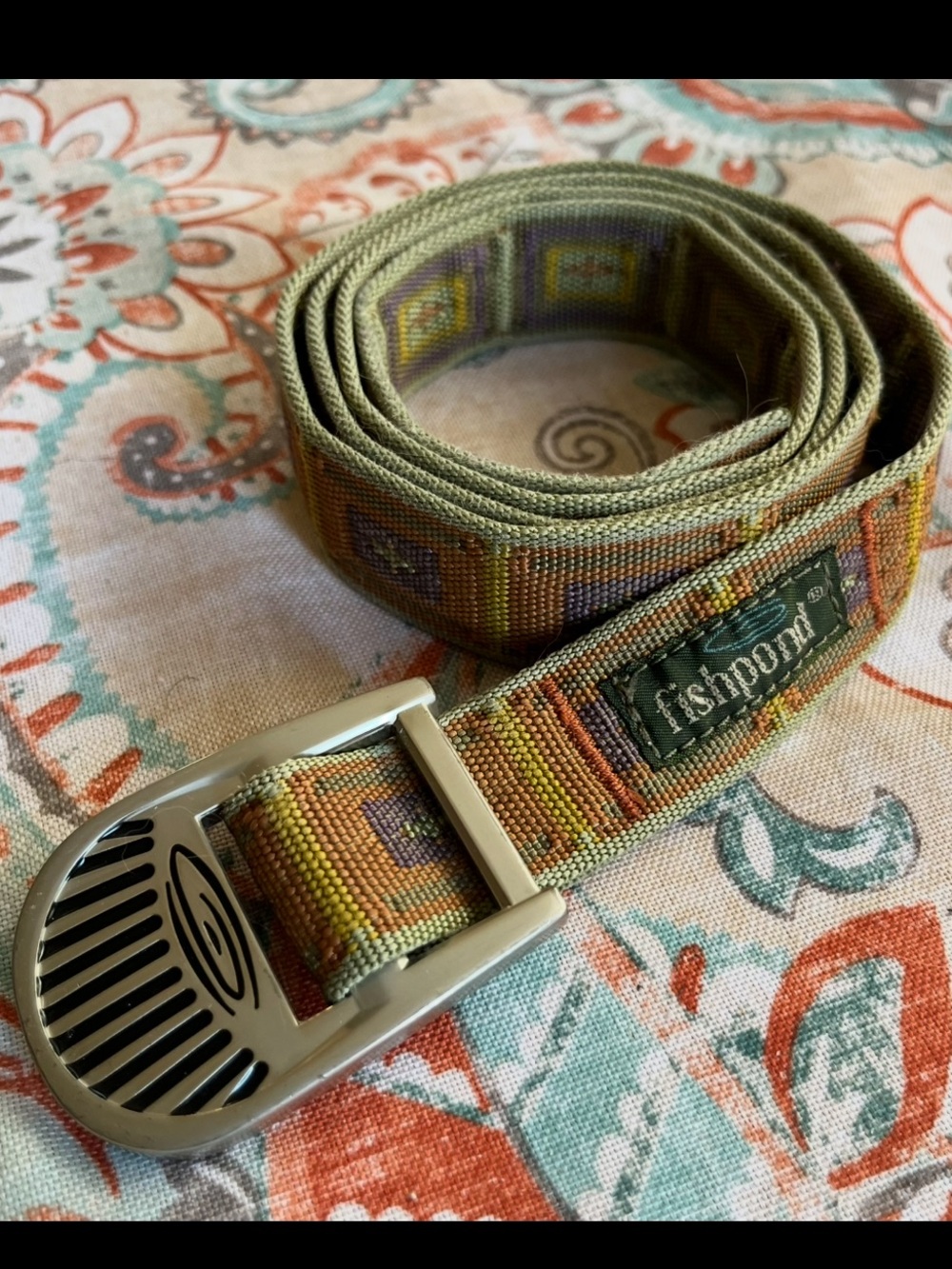 Fishpond Jacquard Webbing Belt - Earth Tones/Southwest Pattern men’s SZ L